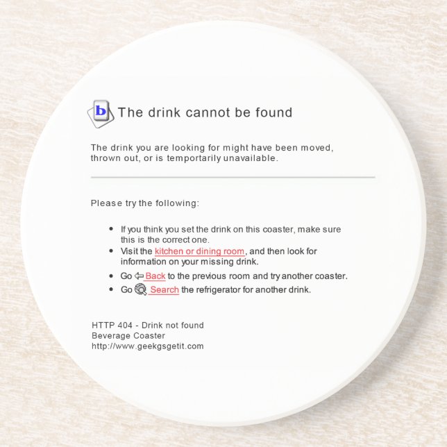 Inte-funnen drink 404 underlägg sandsten (Framsidan)