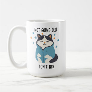 Inte Gå Ut Tröja Katt Rolig Kaffemugge Kaffemugg