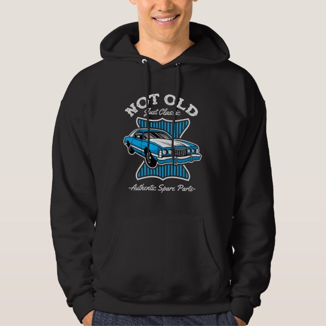 Inte gammal, bara klassisk retro bil design hoodie (Framsida)