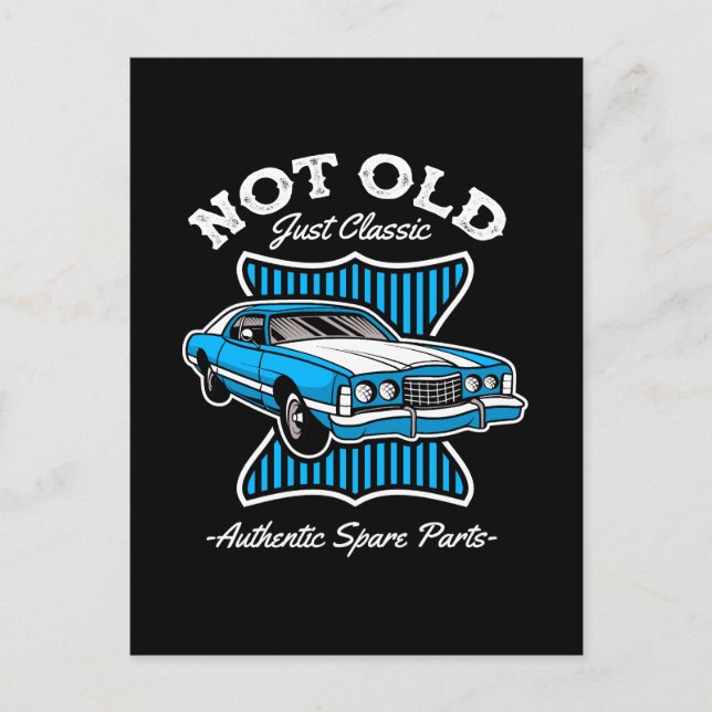 Inte gammal, bara klassisk retro bil design vykort (Framsida)