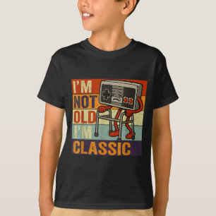 Inte gammal klassisk rolig gammal gamer spelande r t shirt