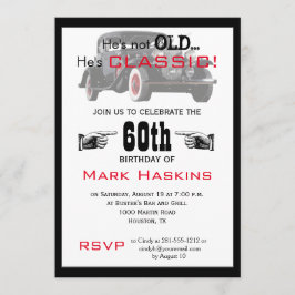 Inte gammal utan klassisk gammal inbjudan till bil