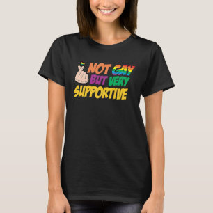 Inte Gay, men mycket stödjande HBTTQ Gay Prid T Shirt