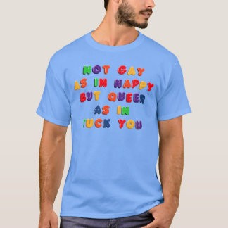 Inte gay som i glad i kylskåpsmagneter rolig t shirt
