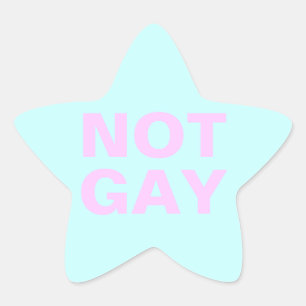 inte gay stjärnformat klistermärke