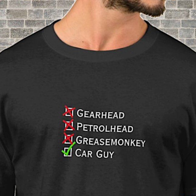 Inte Gearhead Petrolhead Greasemonkey Tick Car Guy T Shirt (Skapare uppladdad)