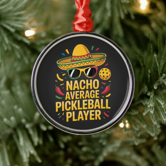 Inte genomsnittlig pickleball-spelare julgransprydnad metall (Träd)