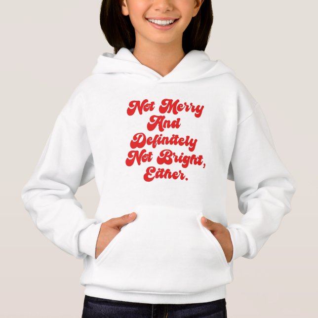 Inte glad och ljus Rolig anti-jul text T Shirt (Framsida)