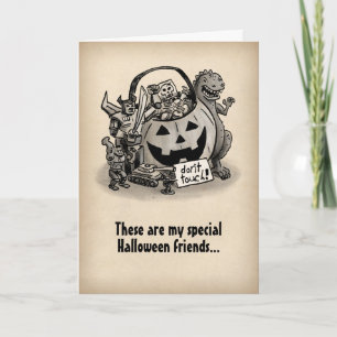 Inte gör handlag min godis   Halloween Kort