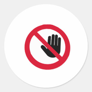 Inte gör handlag!!! runt klistermärke