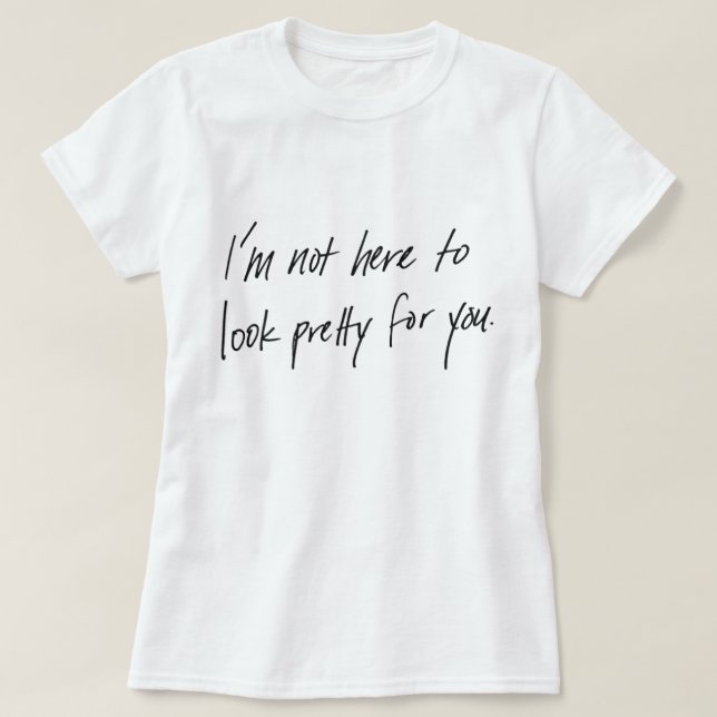 Inte här att se nätt kvinna T-tröja Tee (Design framsida)