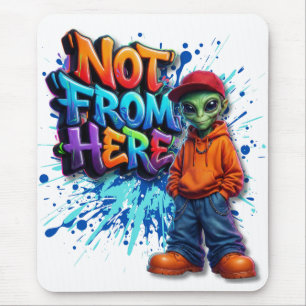 Inte Härifrån Rolig Alien Streetwear-design Musmatta
