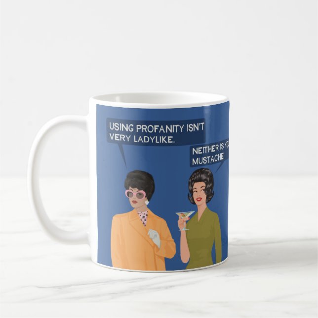 Inte heller är mustaschen... kaffemugg (Vänster)