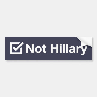 "Inte Hillary" bildekal