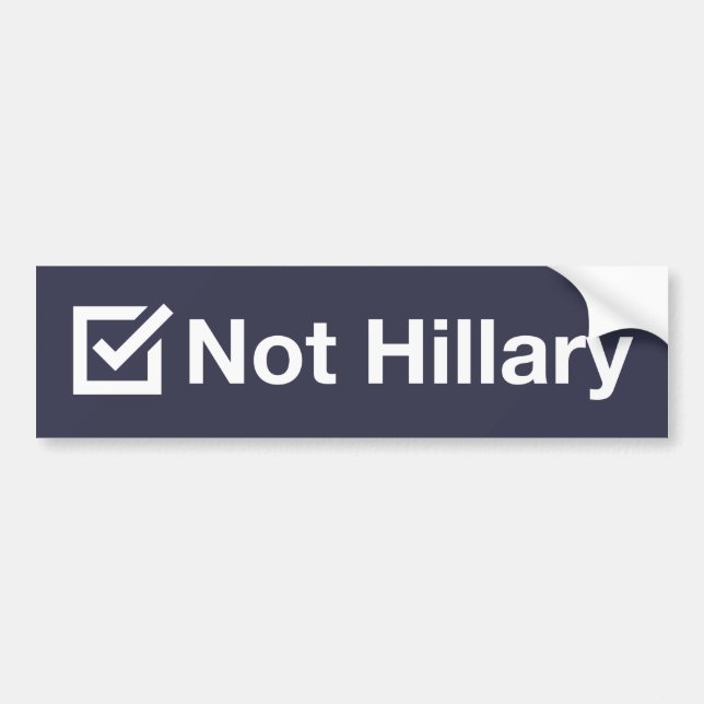"Inte Hillary" bildekal (Framsidan)