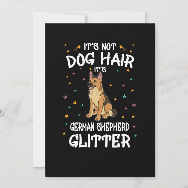 Inte Hund Hair den tyska shepherd Glitter Inbjudningar (Framsida)