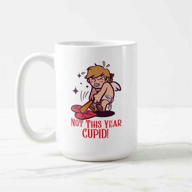 "Inte i år, Cupid!" STIL 1 Kaffemugg (Vänster)