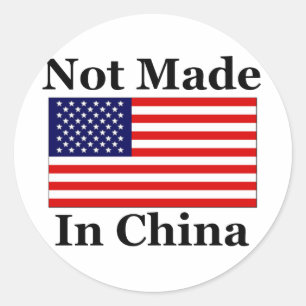 Inte i China - amerikanskt Runt Klistermärke