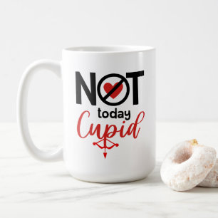 Inte i dag Cupid anti-valentinröd pilbåge Kaffemugg