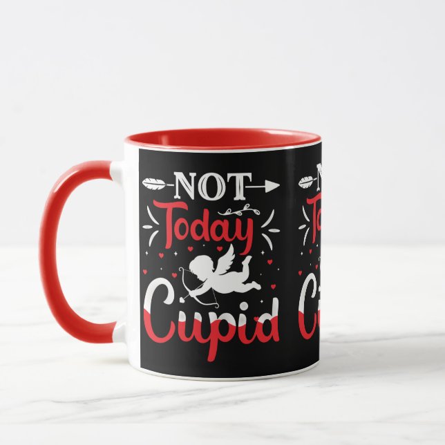 Inte i dag Cupid Funny Valentine Day Mugg (Vänster)