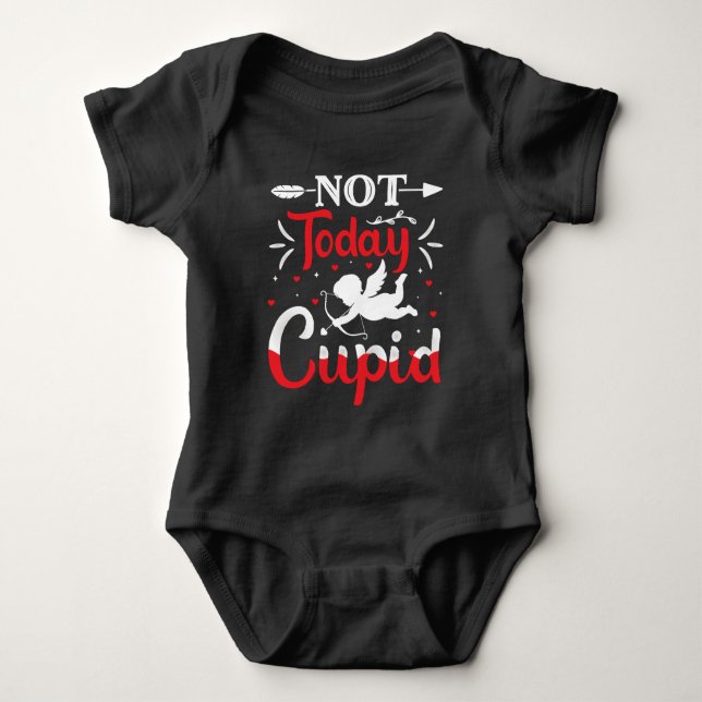 Inte i dag Cupid Funny Valentine Day T Shirt (Framsida)