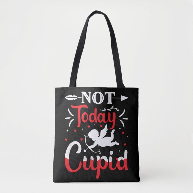 Inte i dag Cupid Funny Valentine Day Tygkasse (Framsida)