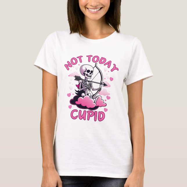 Inte i dag Cupid-nuny anti-Valentindag T Shirt (Framsida)