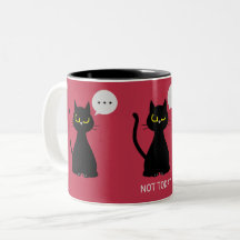 INTE I DAG! Funny Black Cat Grumpy Two Tone Mugg