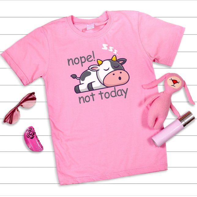 Inte i dag: Grått Färg T Shirt (nope not today kids t-shirt)