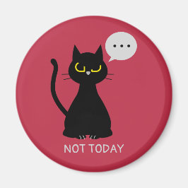 INTE I DAG! Grumpy Black Cat Magnet
