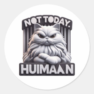 Inte i dag, Huimaan Funny Arg Cat Craft Stickers Runt Klistermärke