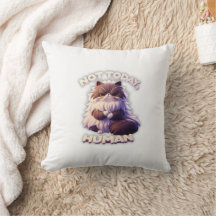 Inte i dag. Human Funy Grumpy Cat Dekorativ kudde