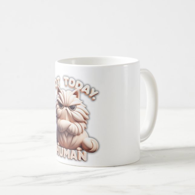 Inte i dag Human Grumpy Cat Funny Coffee Mugg (Framsida höger)