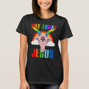 Inte i dag Jesus Gay pride Lgbt Satan Goat T Shirt