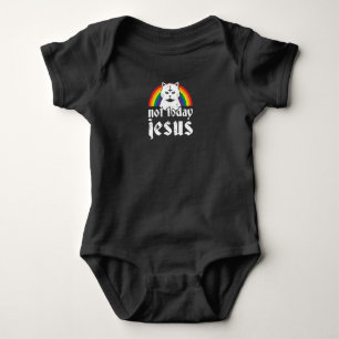 Inte i dag Jesus Hoodie Rainbow Satanic Cat Goth C T Shirt