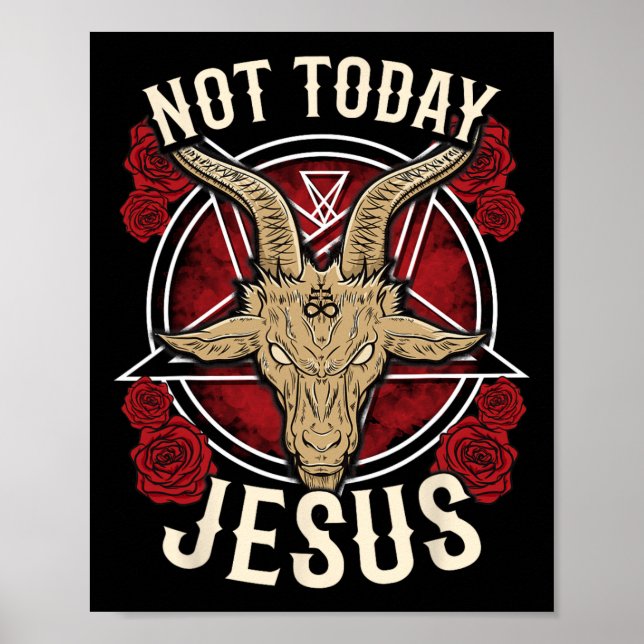 Inte i dag Jesus I Satanic Atheist Poster (Framsidan)