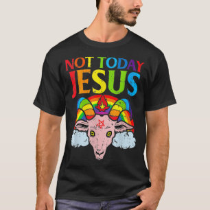 Inte i dag Jesus Rainbow Satanic Vintage Inte i da T Shirt