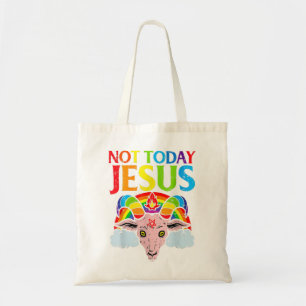 Inte i dag Jesus Rainbow Satanic Vintage Inte i da Tygkasse