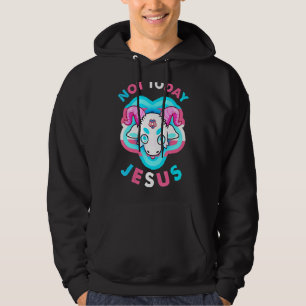 Inte i dag Jesus Transgender Lgbt Satan Goat Hoodie