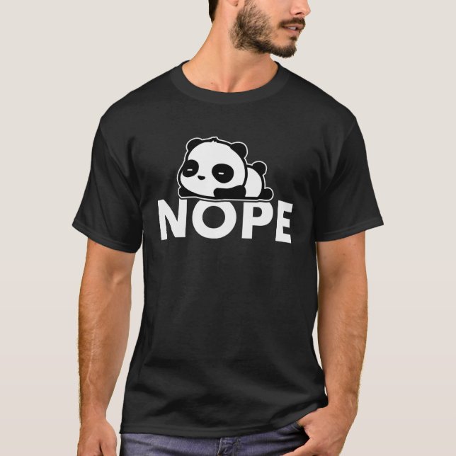 Inte i dag Lazy Panda T Shirt (Framsida)