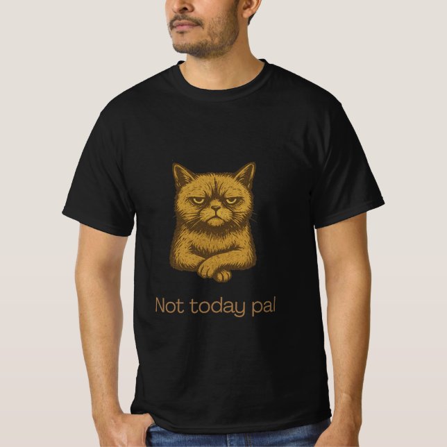 Inte i dag Pal Cat Shirt - Grumpy Cat Lover Tee (Framsida)