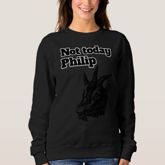 Inte i dag Philip Black Goat Animal Horror Hallow T Shirt (Framsida)