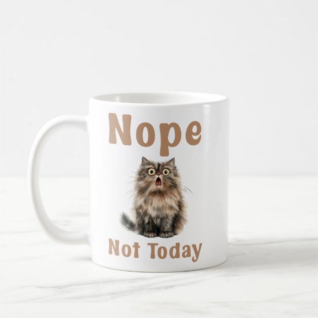 Inte i dag, roligt katt kaffemugg (Vänster)