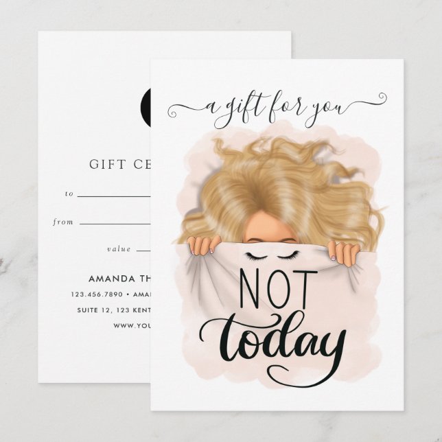 Inte i dag så roligt Blonde Sleeping (Fram/baksida)