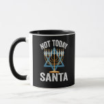 Inte i dag Santa Jewish Hanukkah Helgdag Menorah Mugg<br><div class="desc">Lusnyj, Tomt, julmas, hanukkah, menorah, jewant, jew, gift, födelsedags</div>