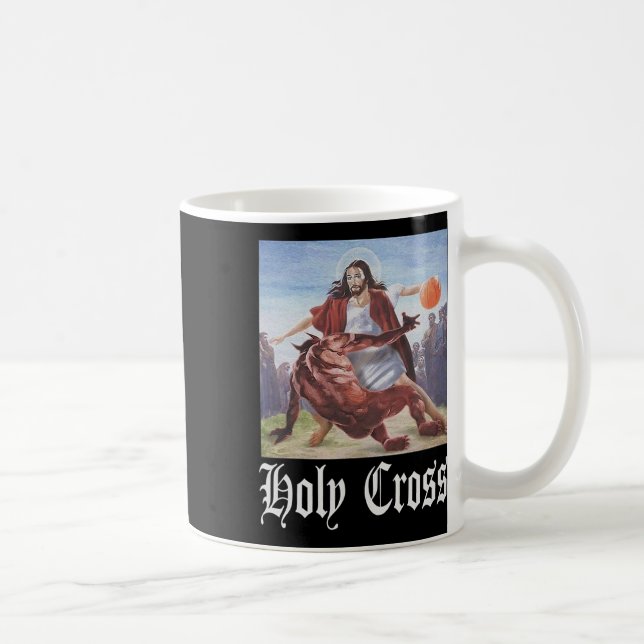 Inte i dag, Satan Jesus Crossover Bysketbyll Helig Kaffemugg (Höger)