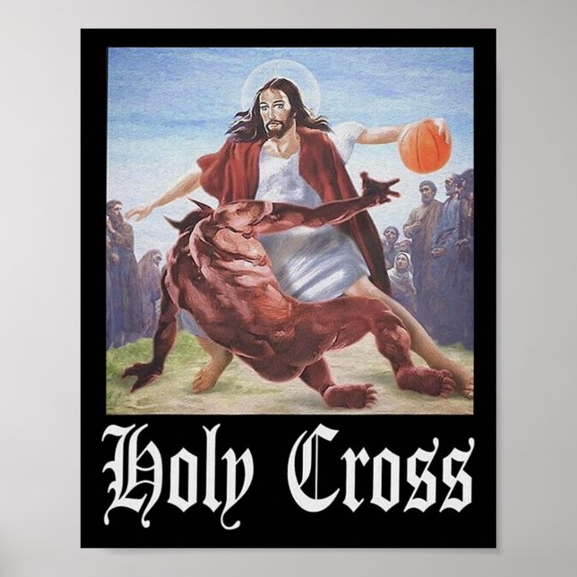 Inte i dag, Satan Jesus Crossover Bysketbyll Helig Poster (Framsidan)
