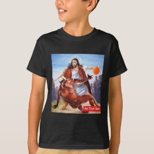 Inte i dag, Satan Jesus Crossover Bysketbyll Rolig T Shirt