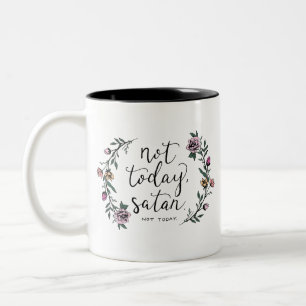 Inte i dag, Satan kaffemugg, rolig mugg, kreativ Två-Tonad Mugg