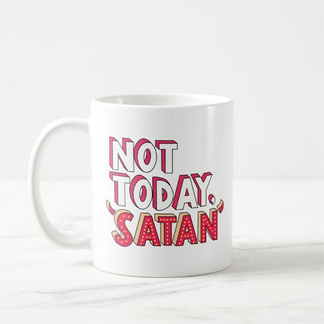 Inte i dag Satan Tecknad Kaffemugg (Vänster)